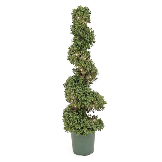 3.5ft. Pre-Lit Boxwood Spiral Topiary